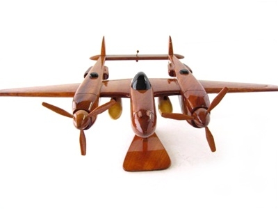 P-38 Lightning Wood Model Airplane 