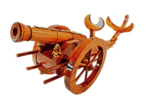 Gold Civil War Canon Wine Bottle Holder
